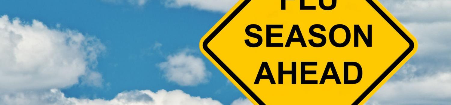 Flu shot ahead sign