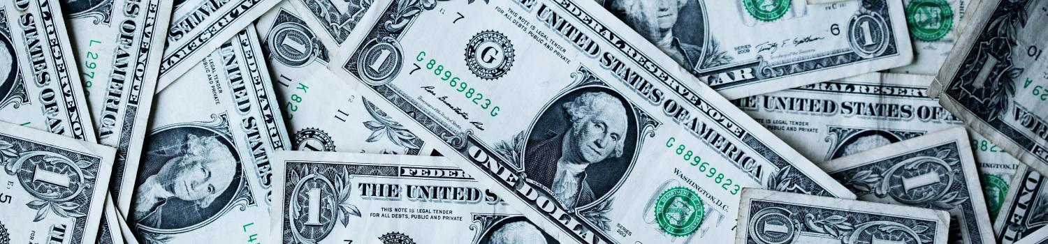 scattered dollar bills